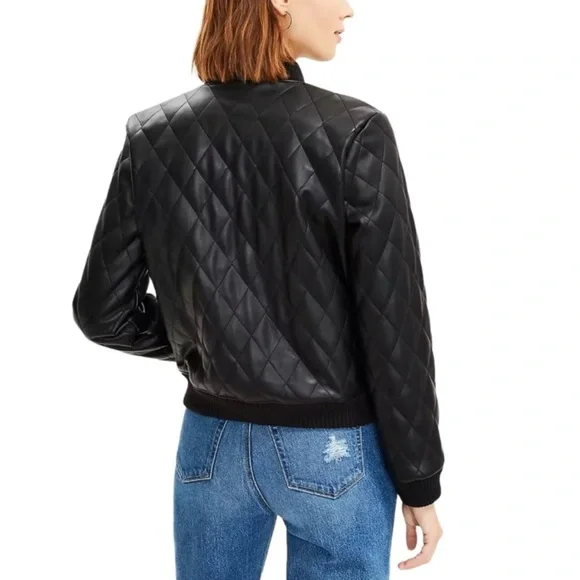 LOFT Black Quilted Women's Bomber Jacket - Picture 7 of 13